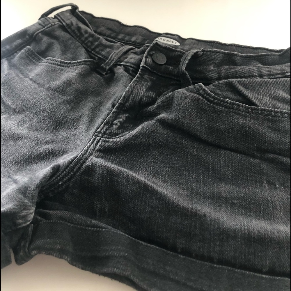 Black Denim Shorts - Picture 2 of 4